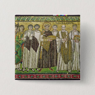 Badge Carré 5 Cm Empereur I Justinian