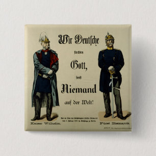 Badge Carré 5 Cm Empereur Wilhelm I et prince Bismarck