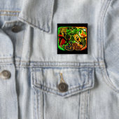 Badge Carré 5 Cm Empires de bâton - les 3 empires (En situation)