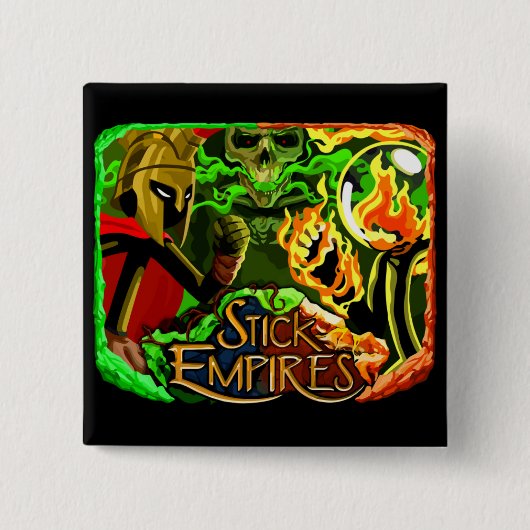 Badge Carré 5 Cm Empires de bâton - les 3 empires (Devant)