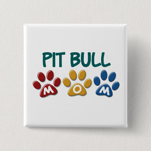 Badge Carré 5 Cm Empreinte de patte 1 de maman de TERRIER de