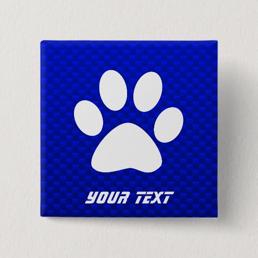 Badge Carré 5 Cm Empreinte de patte bleu (Devant)
