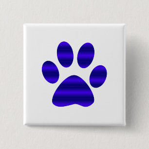 Badge Carré 5 Cm Empreinte de patte dégradé bleu