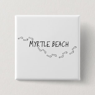Badge Carré 5 Cm Empreintes de pas de Myrtle Beach