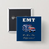 Badge Carré 5 Cm EMT nous sommes la différence (Devant & derrière)
