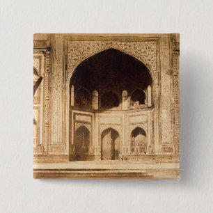 Badge Carré 5 Cm En dehors du Taj Mahal, illustré probablement dan