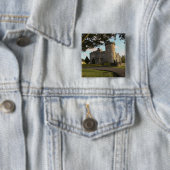 Badge Carré 5 Cm En Irlande, l'entrée côté château de Dromoland (En situation)