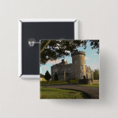 Badge Carré 5 Cm En Irlande, l'entrée côté château de Dromoland (Devant & derrière)