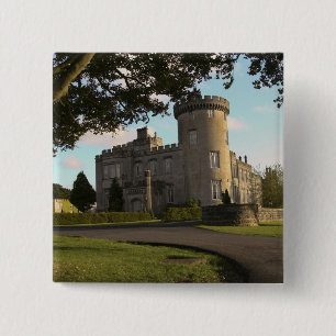 Badge Carré 5 Cm En Irlande, l'entrée côté château de Dromoland