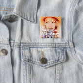 Badge Carré 5 Cm En Mémoire d'amour Simple Photo personnalisée (En situation)