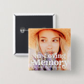 Badge Carré 5 Cm En Mémoire d'amour Simple Photo personnalisée (Devant & derrière)