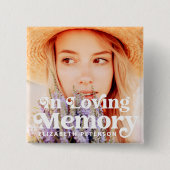 Badge Carré 5 Cm En Mémoire d'amour Simple Photo personnalisée (Devant)