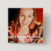 Badge Carré 5 Cm En Mémoire d'amour Simple Photo personnalisée (Devant)