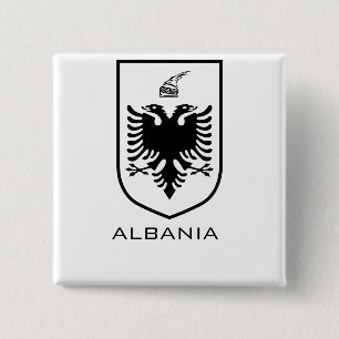 Badge Carré 5 Cm Encre de l'Armoirie Nationale Albanaise Héritage