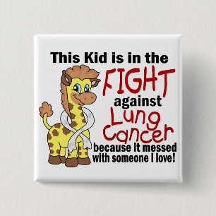 Badge Carré 5 Cm Enfant dans le combat contre le cancer de poumon