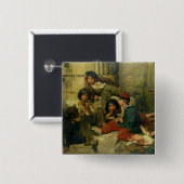 Badge Carré 5 Cm Enfants des rues de Paris, 1852 (Devant & derrière)