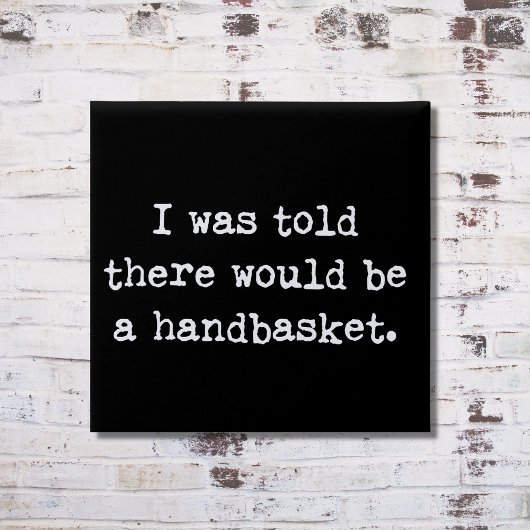 Badge Carré 5 Cm Enfer dans un mème de panier