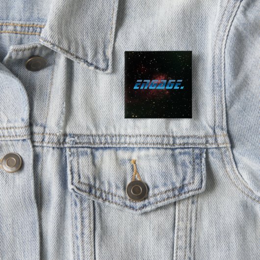Badge Carré 5 Cm Engagez (En situation)