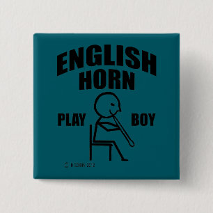 Badge Carré 5 Cm English Horn Play Boy