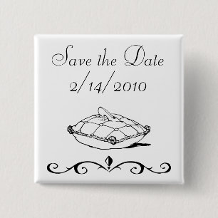 Badge Carré 5 Cm Enregistrer la date Cinderella Slipper Fairytale A
