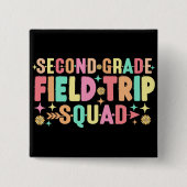 Badge Carré 5 Cm Enseignant de jumelage de l'équipe de voyage de 2e (Devant)