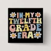 Badge Carré 5 Cm Enseignants Étudiants En Ma 12e Ère De 12e Année (Devant)