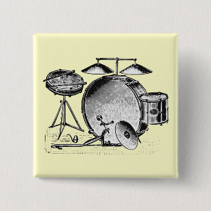 Badge Carré 5 Cm Ensemble de tambour