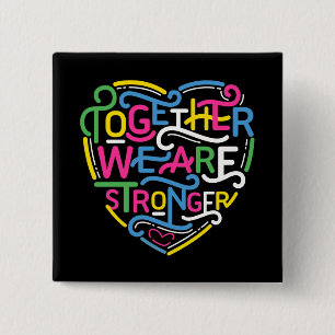 Badge Carré 5 Cm Ensemble, Nous Sommes Plus Forts