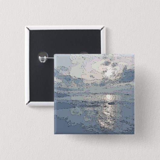 BADGE CARRÉ 5 CM ENSOLEIL (Devant & derrière)