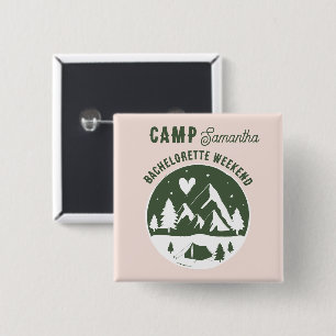 Badge Carré 5 Cm Enterrement de vie de jeune fille Camping Bach Wee