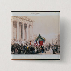 Badge Carré 5 Cm Enterrement des victimes de la La Madeleine