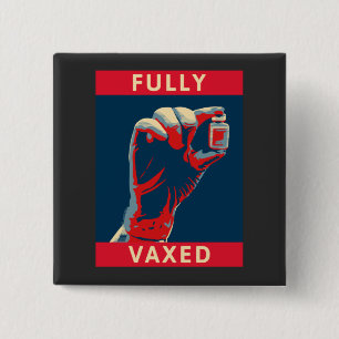 Badge Carré 5 Cm Entièrement vacciné 