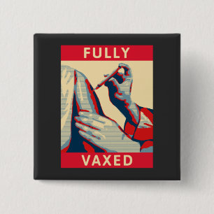 Badge Carré 5 Cm Entièrement vacciné 
