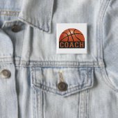 Badge Carré 5 Cm Entraîneur de basket-ball (En situation)
