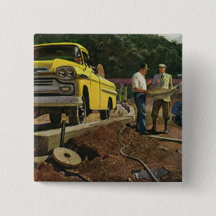 Badge Carré 5 Cm Entrepreneur en construction Architecte d'entrepri