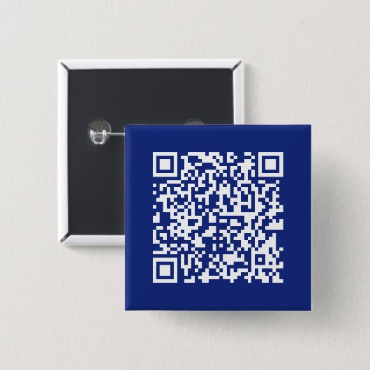 Badge Carré 5 Cm Entrer l'URL Généré instantanément Code QR | bleu  (Devant & derrière)