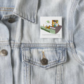 Badge Carré 5 Cm Entretien de chat (En situation)