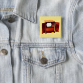 Badge Carré 5 Cm environ 1950 (En situation)