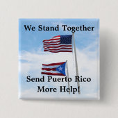 Badge Carré 5 Cm Envoyer Porto Rico plus d'aide Hurricane Catastrop (Devant)
