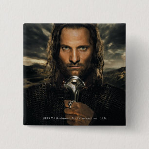 Badge Carré 5 Cm Épée d'Aragorn vers le bas