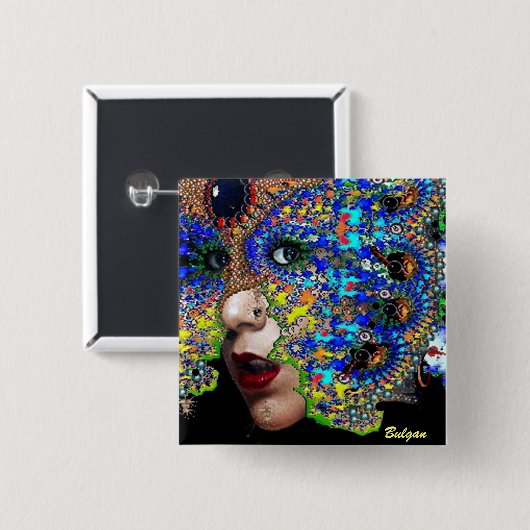 BADGE CARRÉ 5 CM ÉPHÉMERAL (Devant & derrière)