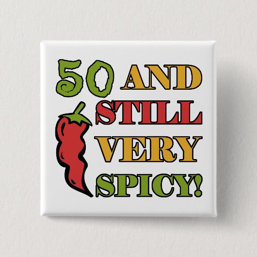 Badge Carré 5 Cm Épicé À 50 Ans (Devant)