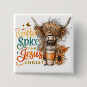 Badge Carré 5 Cm Épice citrouille... (Devant)