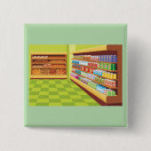 Badge Carré 5 Cm Épicerie colorée Aisle and Bakery (Devant)