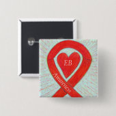 Badge Carré 5 Cm Épidermolyse Bullosa (EB) Sensibilisation Épidermo (Devant & derrière)