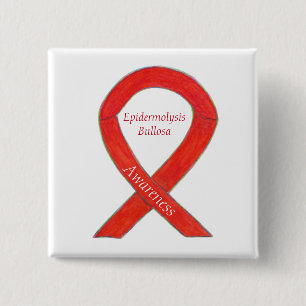 Badge Carré 5 Cm Epidermolyse Bullosa Sensibilisation Ruban Personn