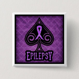 Badge Carré 5 Cm Épilepsie - bouton - pelles