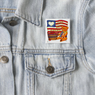 Badge Carré 5 Cm Épingle à boutons Dieu béni Amérique
