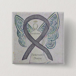 Badge Carré 5 Cm Épingle d'art du ruban de sensibilisation à la mal