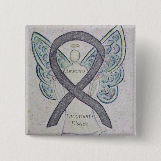 Badge Carré 5 Cm Épingle d'art du ruban de sensibilisation à la mal (Devant)